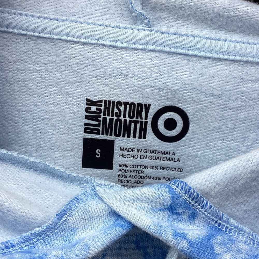 Blue Tie-Dye Hoodie with Black Graphic - Picture 2 of 4
